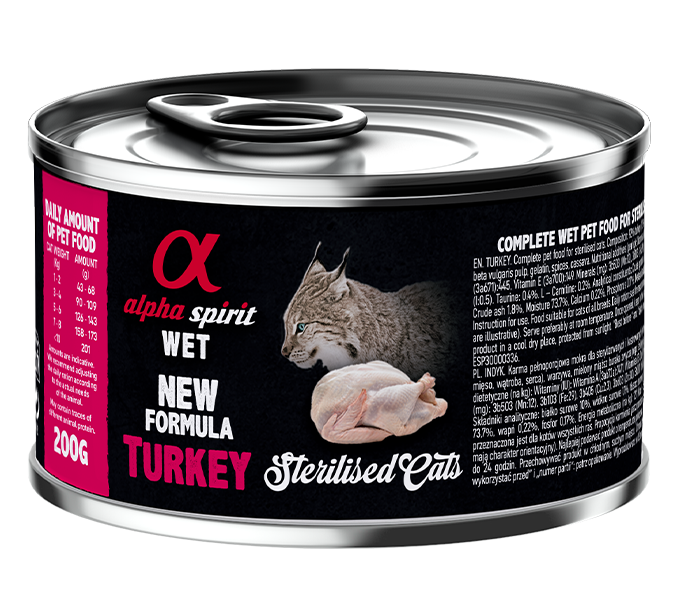 ALIMENTO HUMEDO DE PAVO GATOS ESTERILIZADOS Alpha Spirit Store