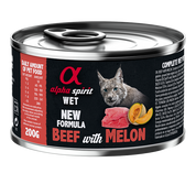 ALIMENTO HÚMIDO DE VACA COM MELÃO PARA GATOS