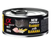 ALIMENTO HÚMIDO DE COELHO COM BANANA PARA GATOS