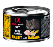 ALIMENTO HÚMIDO DE COELHO COM BANANA PARA GATOS