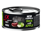 ALIMENTO HÚMEDO DE PATO CON MANZANA VERDE PARA GATOS