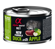 ALIMENTO HÚMEDO DE PATO CON MANZANA VERDE PARA GATOS