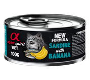 ALIMENTO HÚMIDO DE SARDINHA COM BANANA PARA GATOS